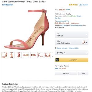 Sam Edelman Patti Sugar Pink Ankle Strap Heel 9.5